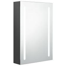 vidaXL szürke LED-es tükrös fürdőszobaszekrény 50 x 13 x 70 cm (326497) fürdőszoba bútor