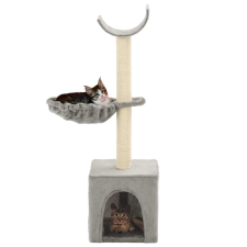 vidaXL szürke macskabútor szizál kaparófákkal 105 cm macskafelszerelés