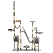 vidaXL szürke macskabútor szizál kaparófákkal 230-250 cm  (170617) macskafelszerelés