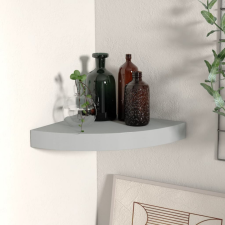 vidaXL szürke MDF lebegő sarokpolc 25 x 25 x 3,8 cm bútor