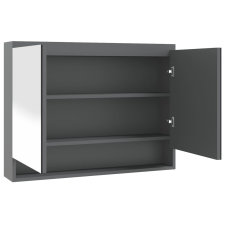 vidaXL szürke MDF tükrös fürdőszobaszekrény 80 x 15 x 60 cm (331534) fürdőszoba bútor