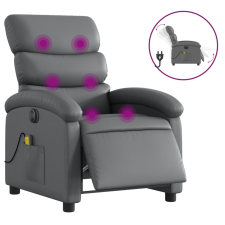 vidaXL szürke műbőr elektromos dönthető masszázsfotel (3204036) masszázsfotel