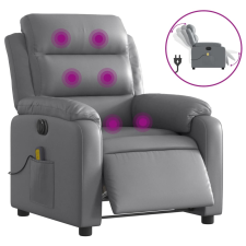 vidaXL szürke műbőr elektromos dönthető masszázsfotel (3205038) bútor