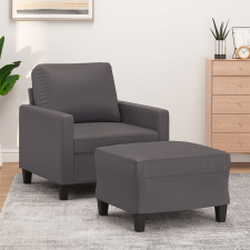 vidaXL szürke műbőr kanapéfotel lábtartóval 60 cm bútor