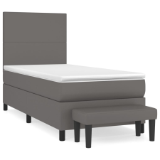 vidaXL szürke műbőr rugós ágy matraccal 100 x 200 cm (3137531) ágy és ágykellék