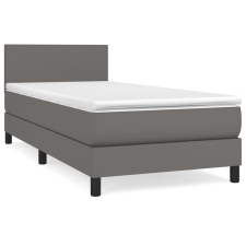vidaXL szürke műbőr rugós ágy matraccal 100 x 200 cm (3140991) ágy és ágykellék