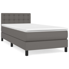 vidaXL szürke műbőr rugós ágy matraccal 100 x 200 cm (3141111) ágy és ágykellék