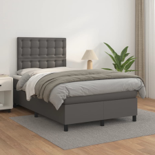vidaXL szürke műbőr rugós ágy matraccal 120 x 200 cm ágy és ágykellék