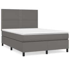 vidaXL szürke műbőr rugós ágy matraccal 140x190 cm (3142783) ágy és ágykellék