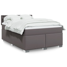 vidaXL szürke műbőr rugós ágy matraccal 160 x 200 cm ágy és ágykellék