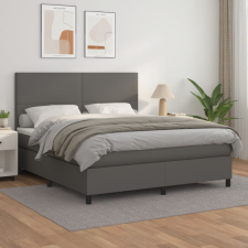 vidaXL szürke műbőr rugós ágy matraccal 180 x 200 cm ágy és ágykellék