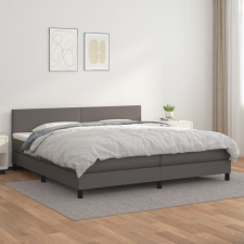 vidaXL szürke műbőr rugós ágy matraccal 200 x 200 cm ágy és ágykellék