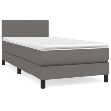 vidaXL szürke műbőr rugós ágy matraccal 80 x 200 cm (3140973) ágy és ágykellék