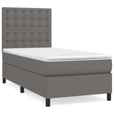 vidaXL szürke műbőr rugós ágy matraccal 90 x 200 cm (3142825) ágy és ágykellék