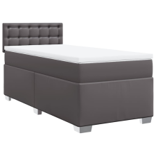 vidaXL szürke műbőr rugós ágy matraccal 90 x 200 cm (3286106) ágy és ágykellék