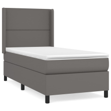 vidaXL szürke műbőr rugós ágy matraccal 90x190 cm (3132415) ágy és ágykellék