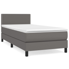 vidaXL szürke műbőr rugós ágy matraccal 90x190 cm (3141039) ágy és ágykellék