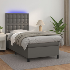 vidaXL szürke műbőr rugós ágy matraccal és LED-del 100x200 cm ágy és ágykellék