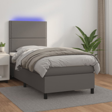 vidaXL szürke műbőr rugós ágy matraccal és LED-del 100x200 cm ágy és ágykellék