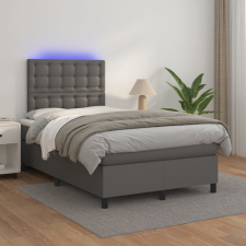 vidaXL szürke műbőr rugós ágy matraccal és LED-del 120x200 cm ágy és ágykellék