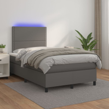 vidaXL szürke műbőr rugós ágy matraccal és LED-del 120x200 cm ágy és ágykellék