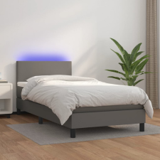 vidaXL szürke műbőr rugós ágy matraccal és LED-del 80 x 200 cm ágy és ágykellék