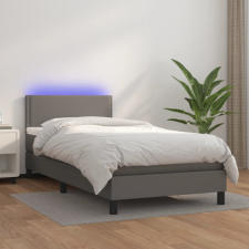 vidaXL szürke műbőr rugós ágy matraccal és LED-del 90x190 cm ágy és ágykellék