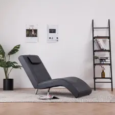 vidaXL Szürke művelúr dívány párnával bútor