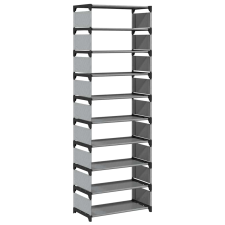 vidaXL szürke nem szőtt szövetből cipőállvány 10 szintes 54x28x158 cm (4100624) bútor