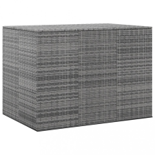 vidaXL Szürke polietilén rattan kerti párnatartó láda 145x100x103 cm kerti tárolás