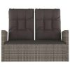 vidaXL Szürke polyrattan dönthető kerti pad párnákkal 118 cm
