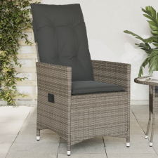 vidaXL szürke polyrattan dönthető kerti szék párnákkal kerti bútor