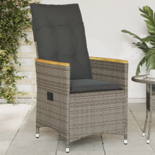 vidaXL szürke polyrattan dönthető kerti szék párnákkal kerti bútor