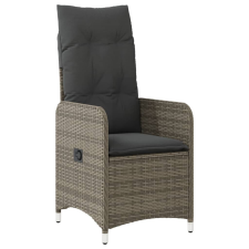 vidaXL szürke polyrattan dönthető kerti szék párnákkal kerti bútor