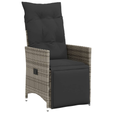 vidaXL szürke polyrattan dönthető kerti szék párnákkal (365661) kerti bútor