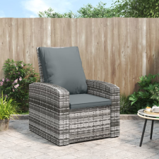 vidaXL szürke polyrattan dönthető kerti szék párnával kerti bútor