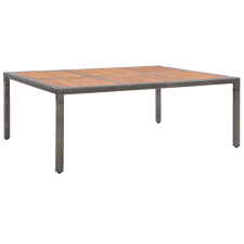 vidaXL szürke polyrattan és akácfa kerti asztal 200 x 150 x 74 cm kerti bútor