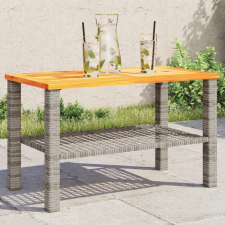 vidaXL Szürke polyrattan és akácfa kerti asztal 70 x 38 x 42 cm kerti bútor