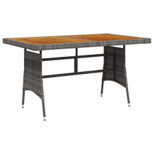 vidaXL szürke polyrattan és tömör akácfa kerti asztal 130 x 70 x 72 cm kerti bútor