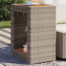 vidaXL Szürke polyrattan falapos kerti kisasztal 60x40x75 cm kerti bútor