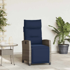 vidaXL szürke polyrattan fekvő kerti szék oldalsó asztallal kerti bútor