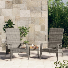 vidaXL szürke polyrattan kerti adirondack szék kerti bútor