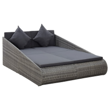 vidaXL szürke polyrattan kerti ágy 200 x 139 cm kerti bútor