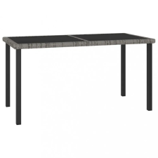 vidaXL Szürke polyrattan kerti étkezőasztal 140 x 70 x 73 cm kerti bútor