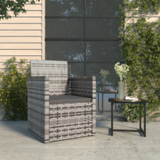 vidaXL szürke polyrattan kerti fotel párnával kerti bútor