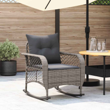 vidaXL szürke polyrattan kerti hintaszék párnával kerti bútor