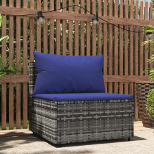 vidaXL szürke polyrattan kerti középső kanapé párnával kerti bútor