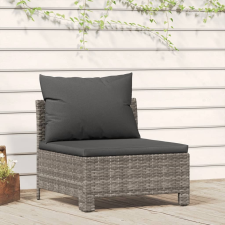 vidaXL szürke polyrattan kerti középső kanapé párnával kerti bútor