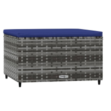 vidaXL szürke polyrattan kerti lábtartó párnával (319852) bútor