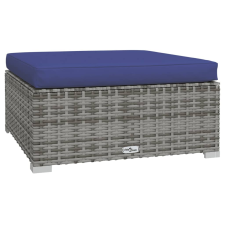 vidaXL szürke polyrattan kerti lábtartó párnával 70 x 70 x 30 cm (317569) kerti bútor